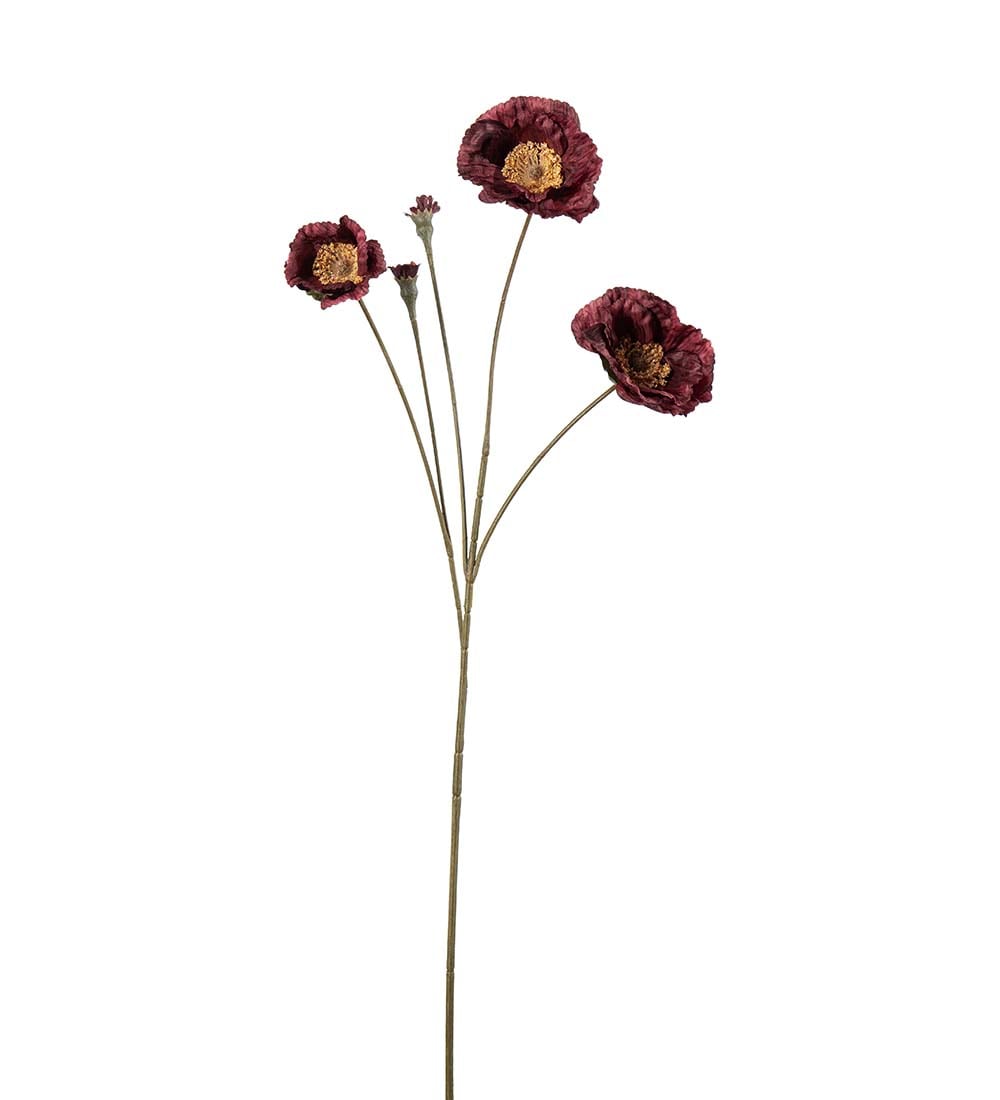 Konstgjord burgundy Vallmo 67cm