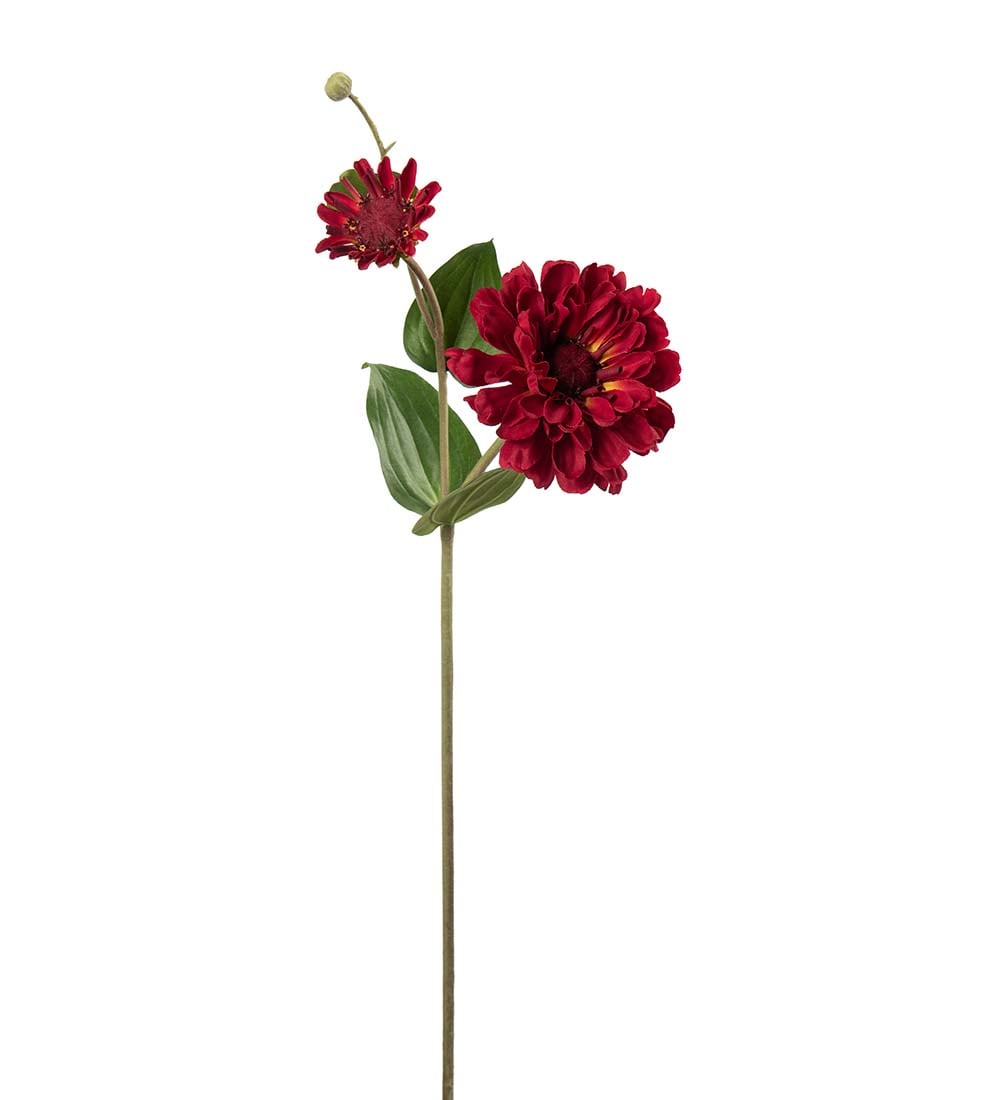 Konstgjord röd Zinnia 63cm