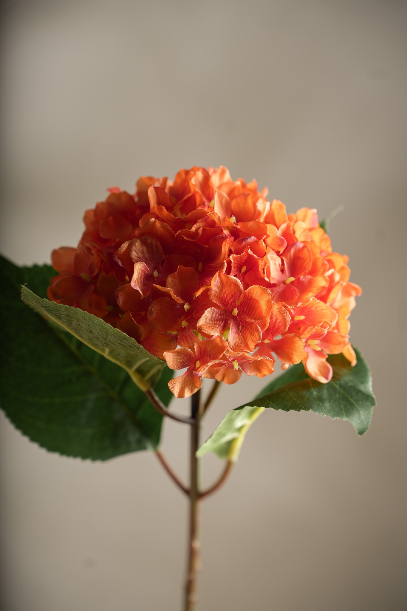 Konstgjord orange Hortensia 40cm