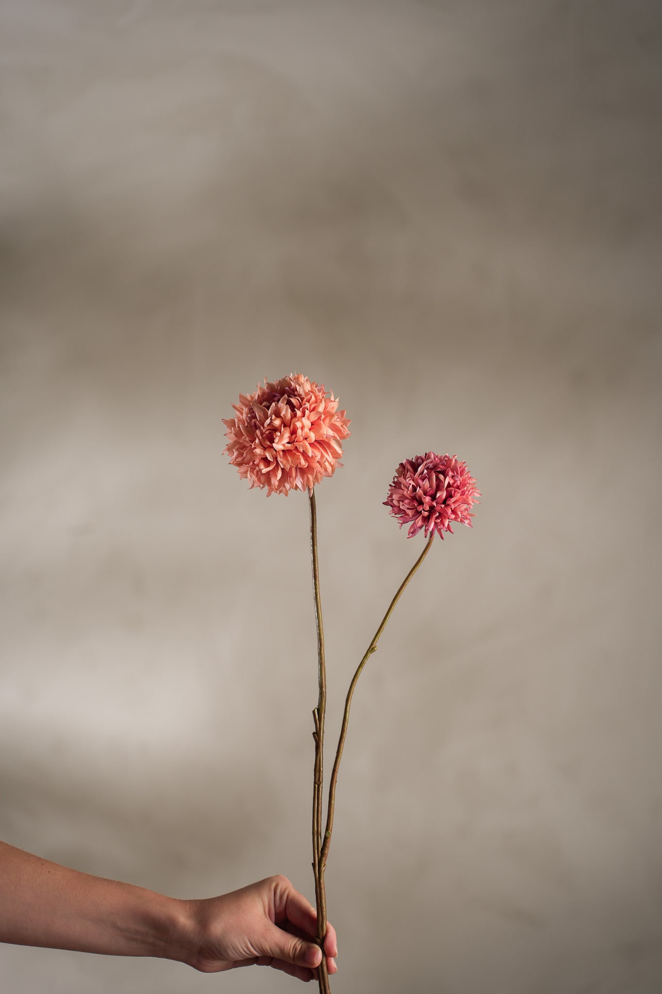 Konstgjord persika Chrysanthemum 65cm