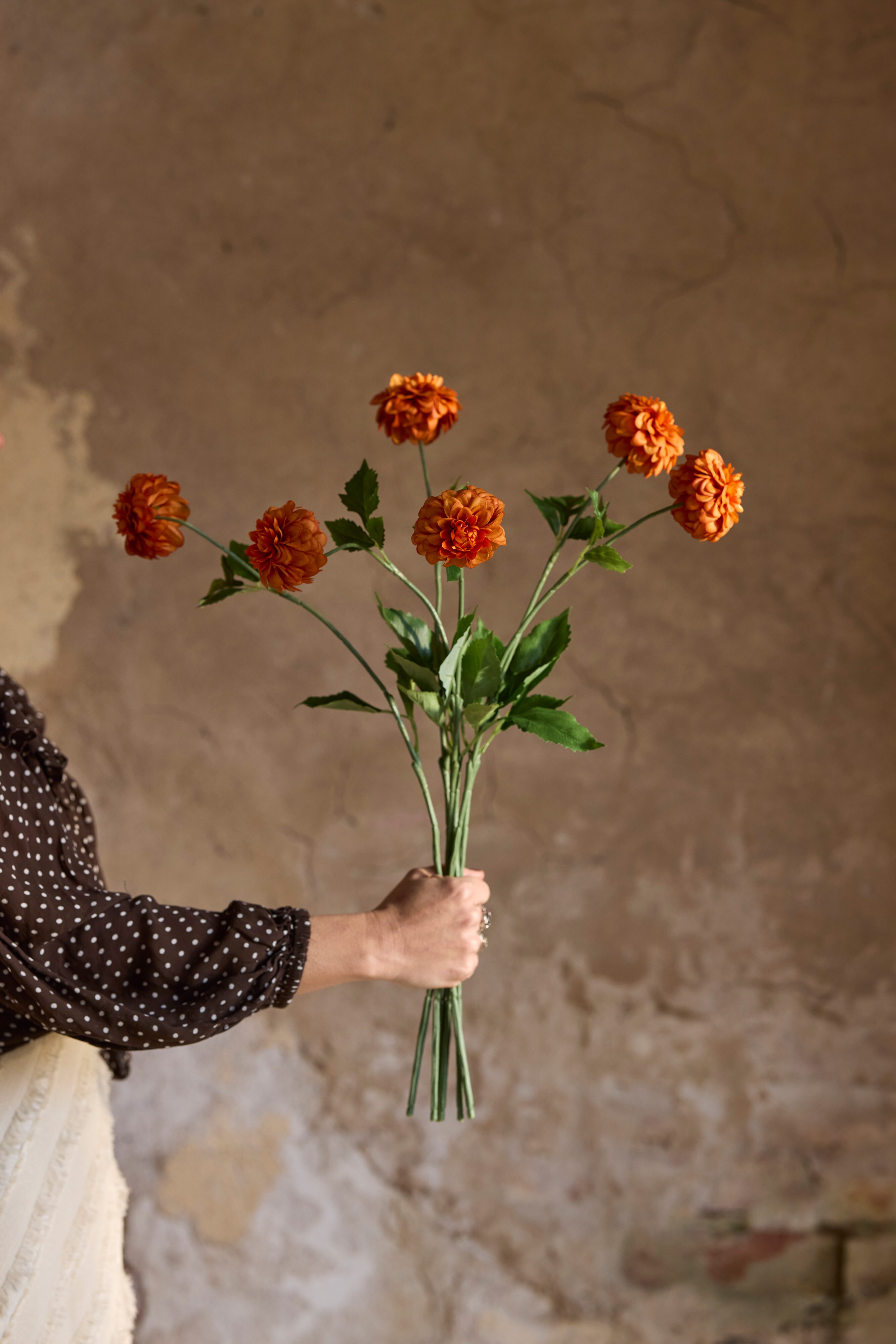 Konstgjord orange Dahlia 60cm