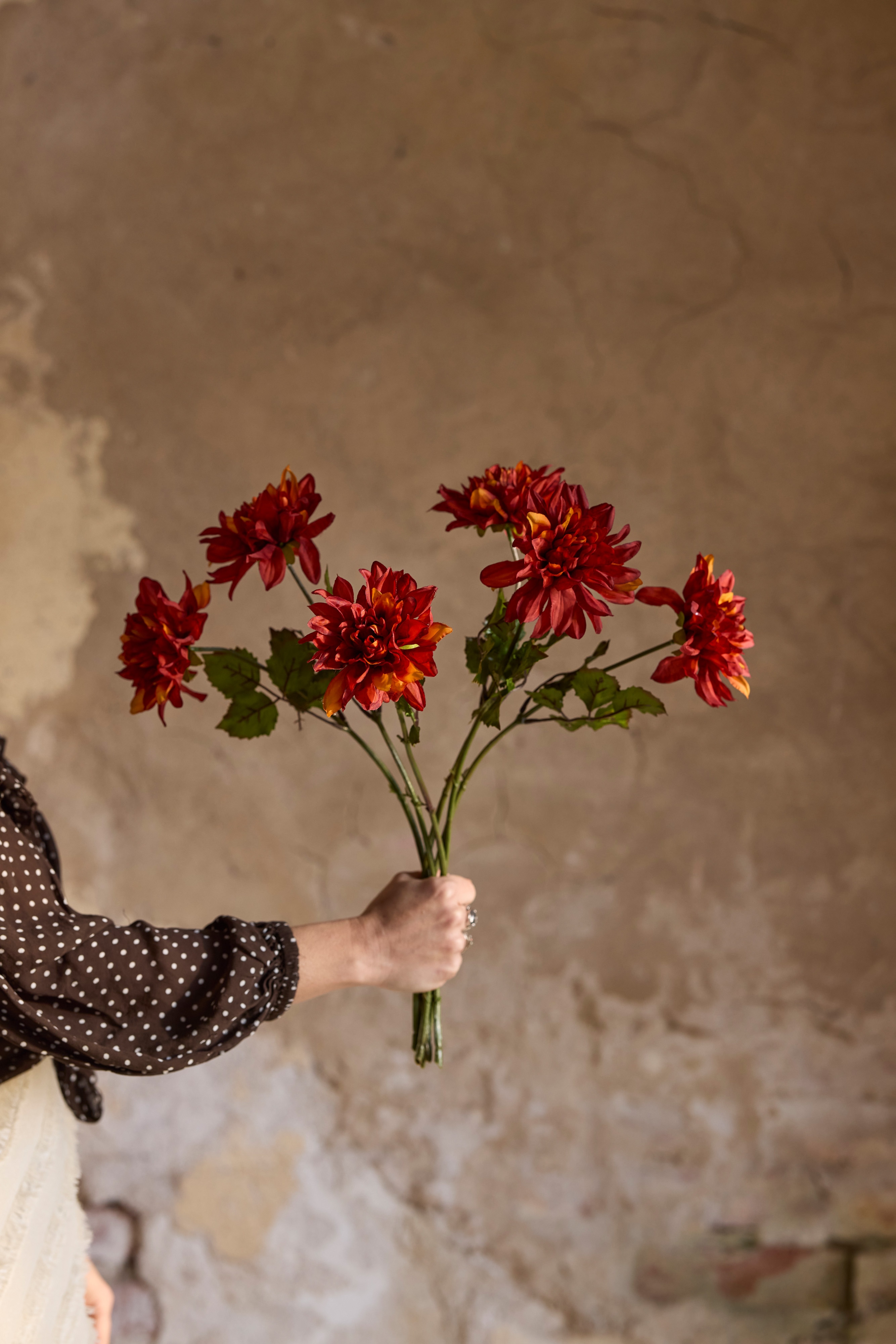 Konstgjord orange Dahlia 45cm