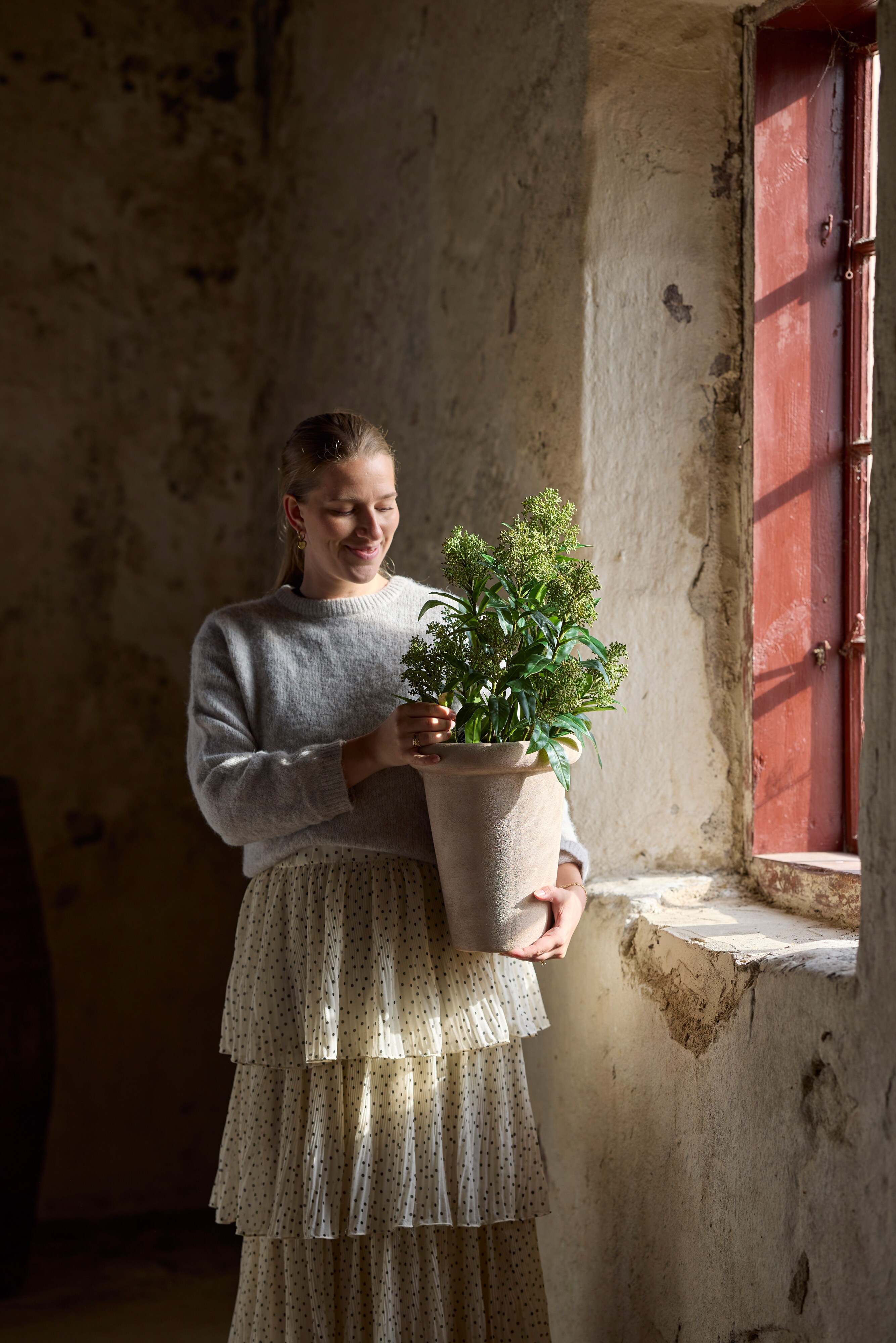 Konstgjord grön Skimmia 55cm