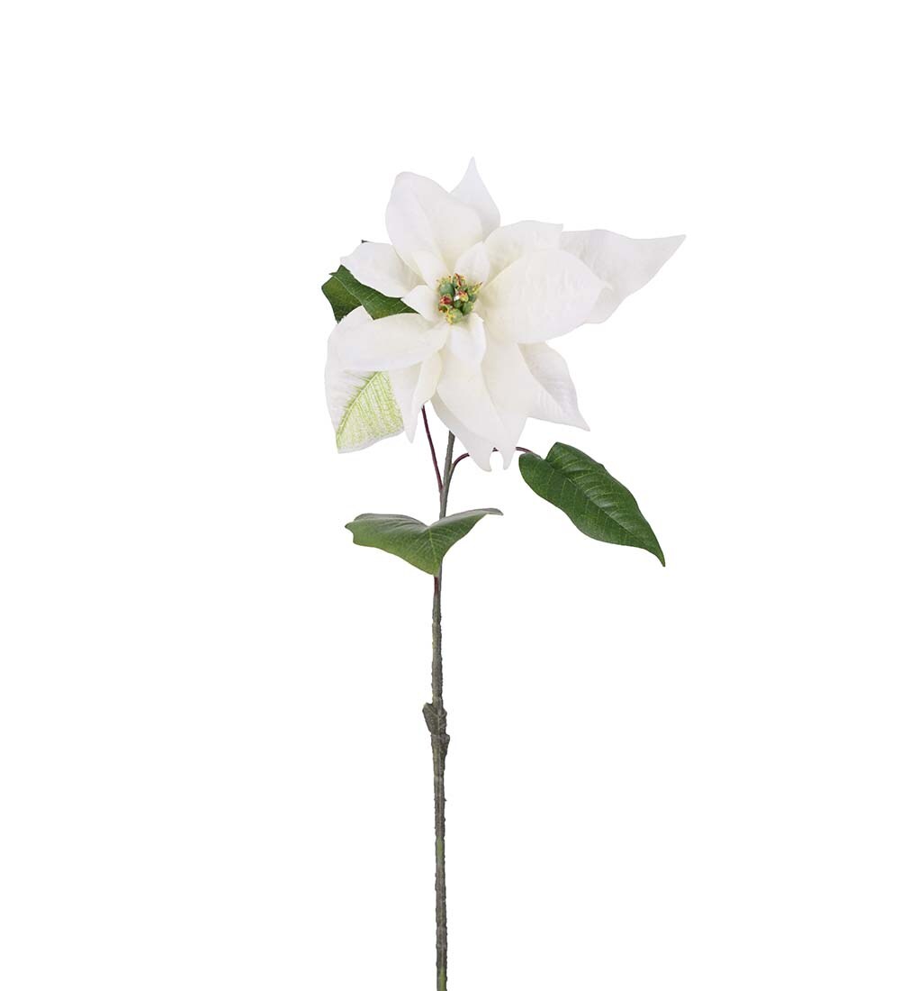 Vit konstgjord julstjärna, 50 cm