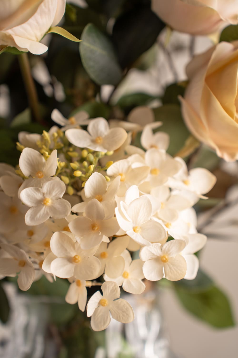 Konstgjorda blommor Blombukett Hortensia Vit
